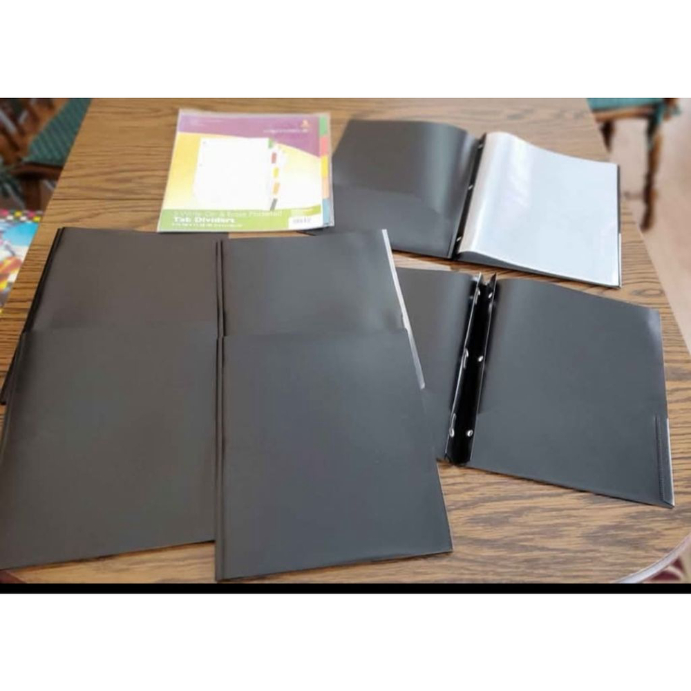 Smead Black Two-Pocket Folder w/Fasteners + Dividers Pack